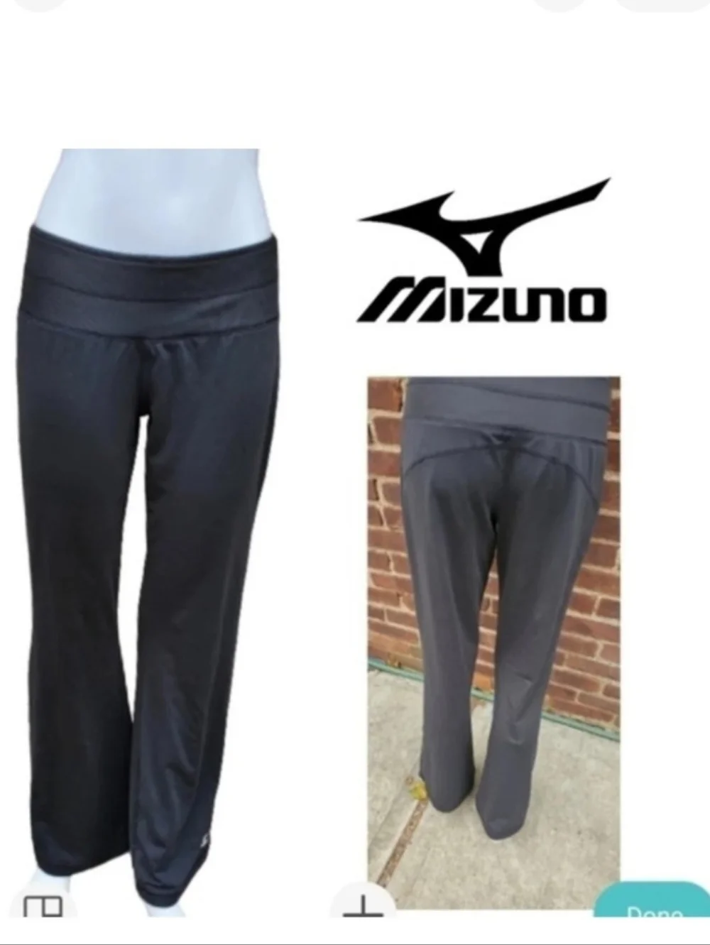 Mizuno Black Yoga Pants Women’s Size Large Athletic Workout Lounge Activewear